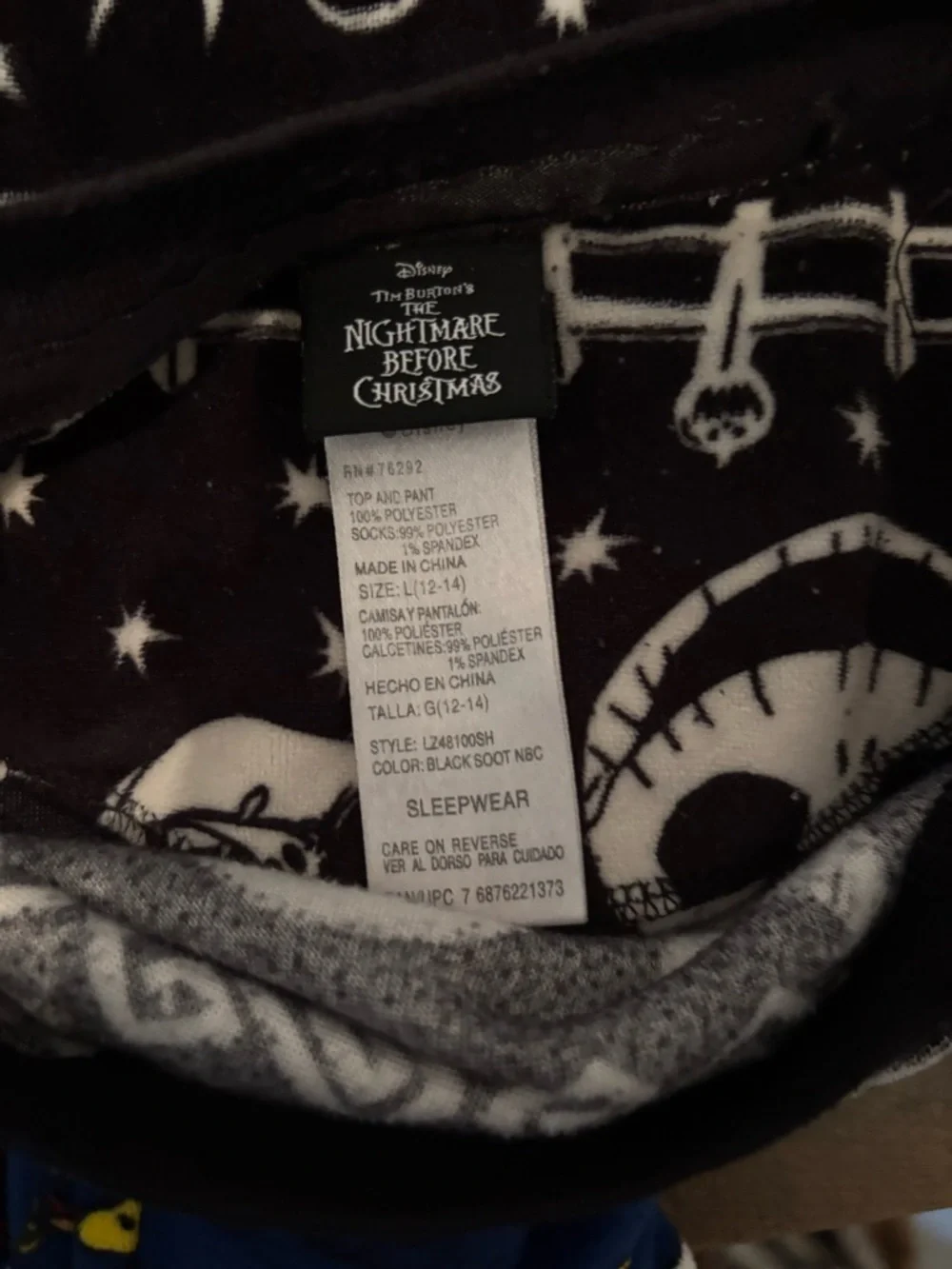 Disneys Tim Burton Nightmare Before Christmas Sleepwear L - Picture 3 of 6